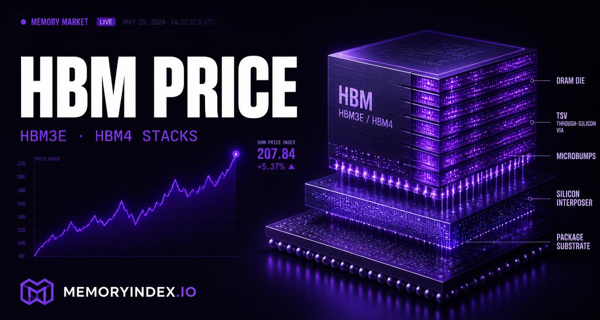 HBM3E Price — 36GB Stack Cost, $/GB and 12-Month Chart